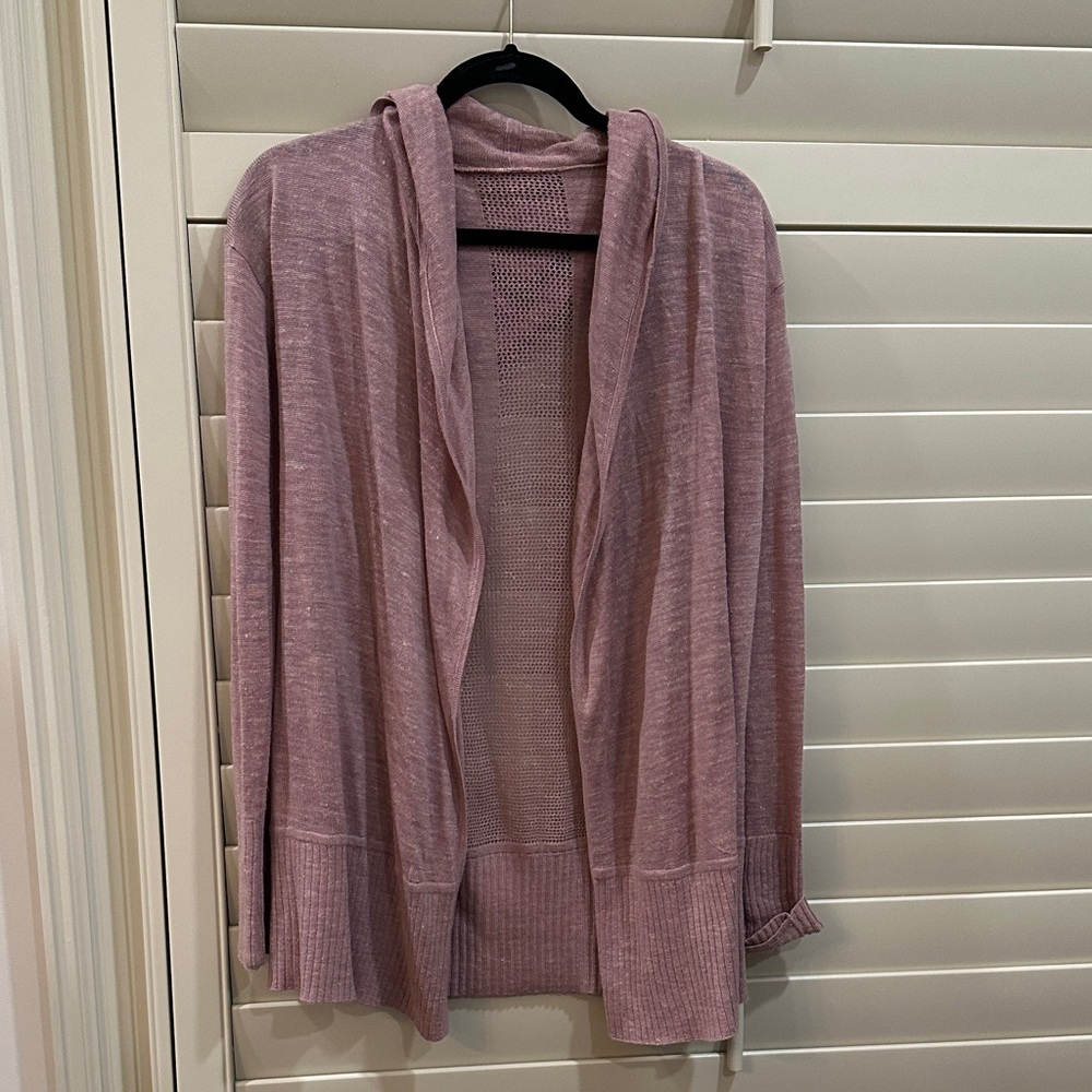 Women's Pink Open-Front hooded  Lululemon  Sweater